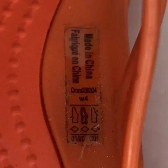 Crocs Kadee II Orange Slides Sandals Girls Youth Size 4 Summer Vacation Beach - Picture 8 of 9